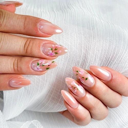 Floral Acrylic Nails