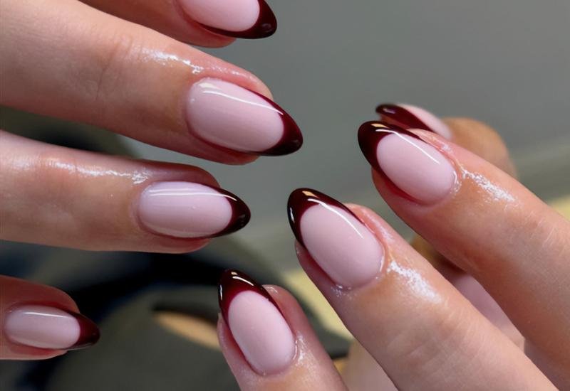 Burgundy French Tips