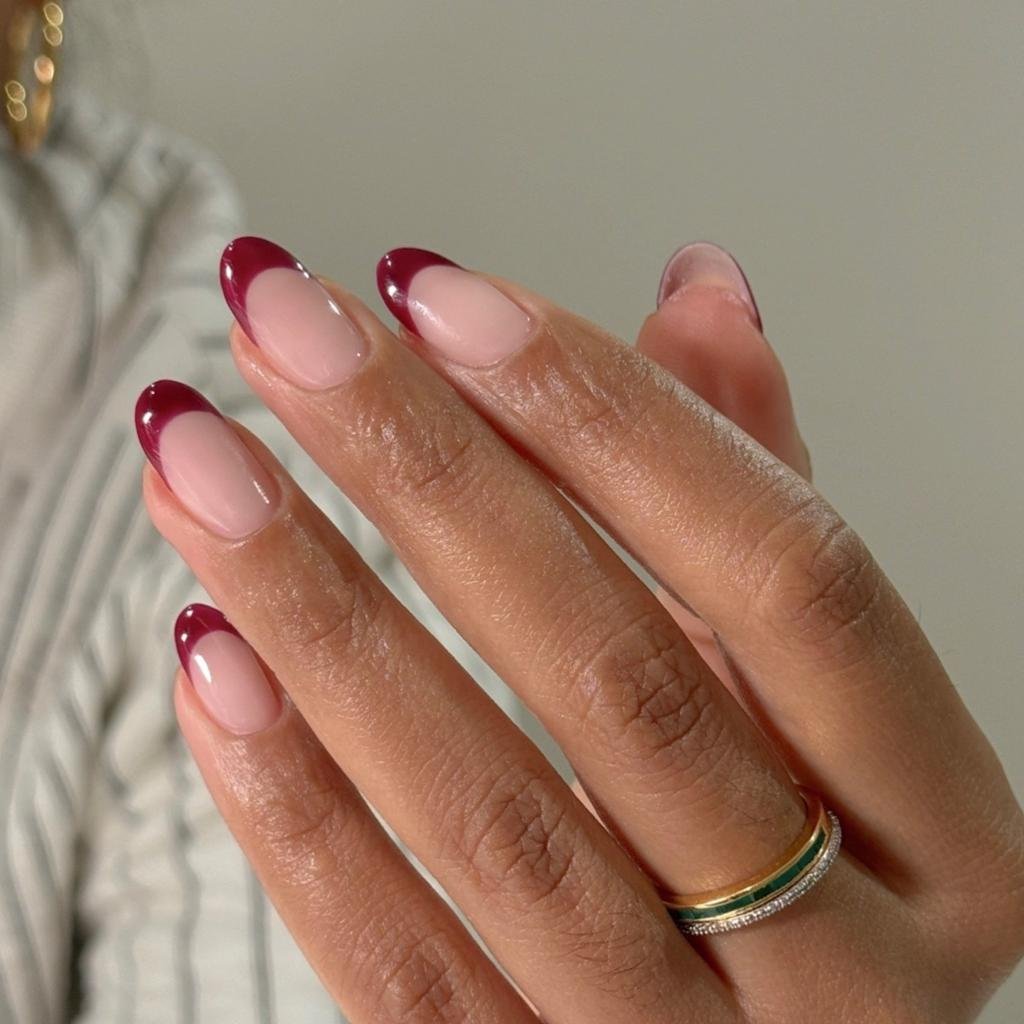 Burgundy French Tips