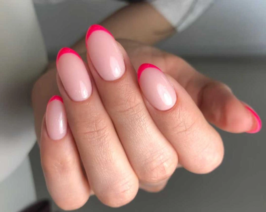 Pink Almond French Tips