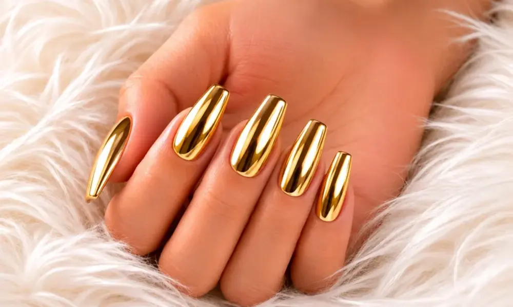 Gold Chrome Nails