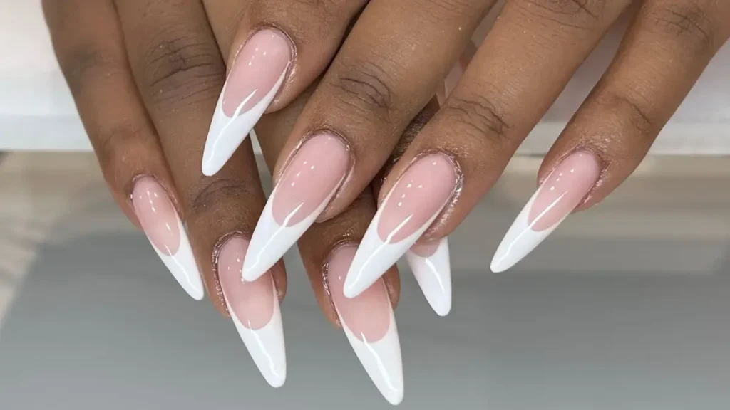 Almond French Tip Nails